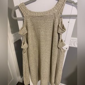 Cream Sweater with Arm Cutouts Size S
